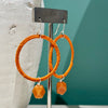 Iraca/ Straw orange Earrings